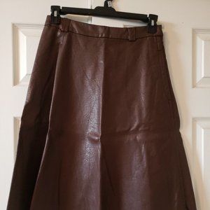 H&M brown faux leather skirt size EUR 40 US 10